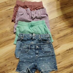 Cat & Jack Blue Denim Shorts with White Floral Design